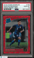 2018 Panini Donruss Weston Mckennie #199 Press Proof Red PSA 10
