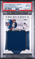 2018 Panini National Treasures Tremendous Treasures RC Saquon Barkley /99 PSA 8