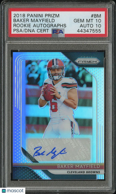 2018 Prizm Football Rookie RC Baker Mayfield Auto PSA 10 Auto 10
