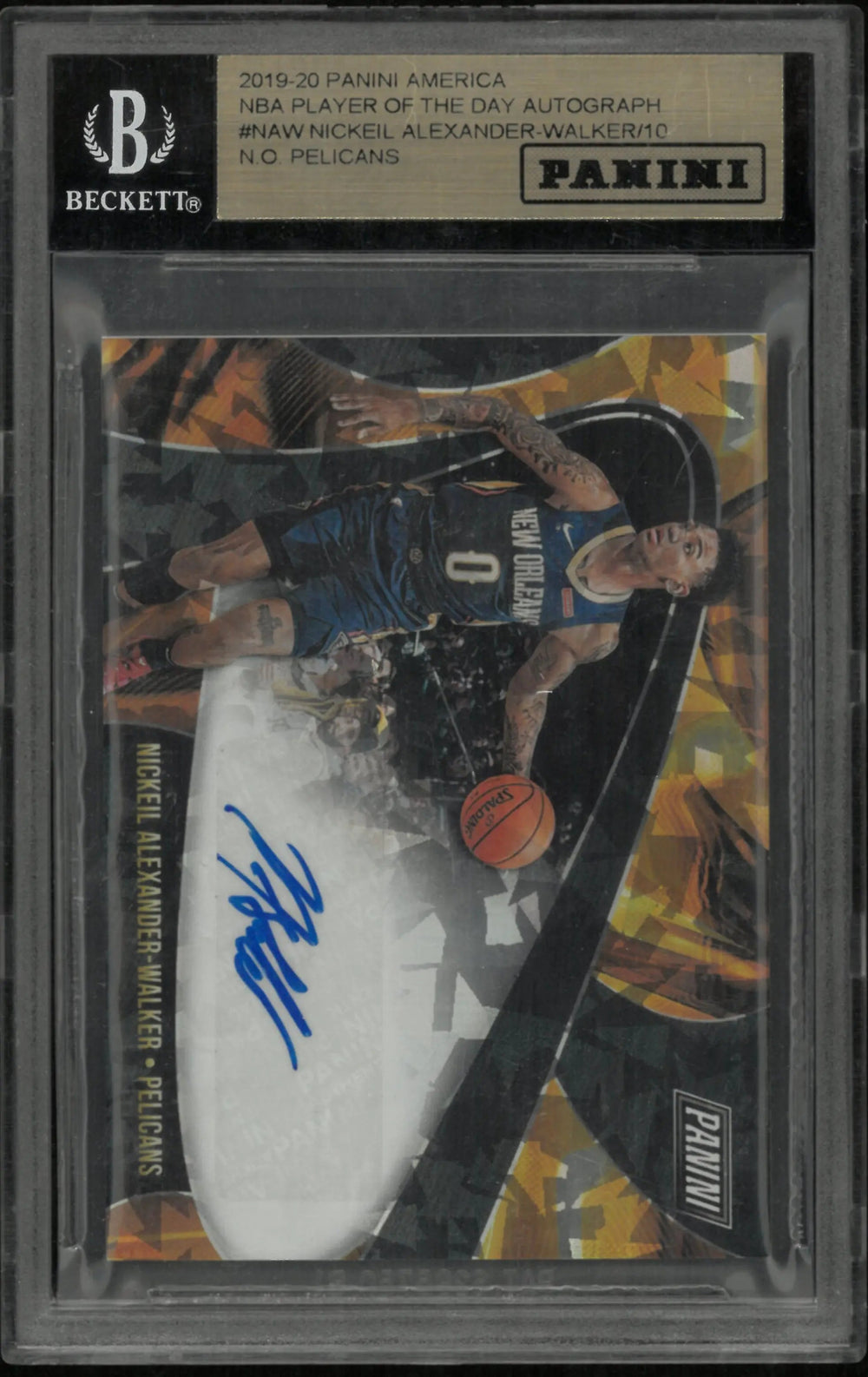 2019-20 Panini Player Of The Day Orange Cracked Ice Auto Nickeil Alexander-Walker /10