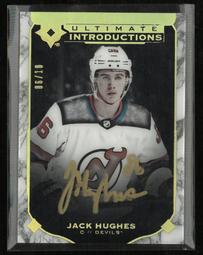 2019-20 Upper Deck Ultimate Collection Introductions Jack Hughes Autograph 6/10
