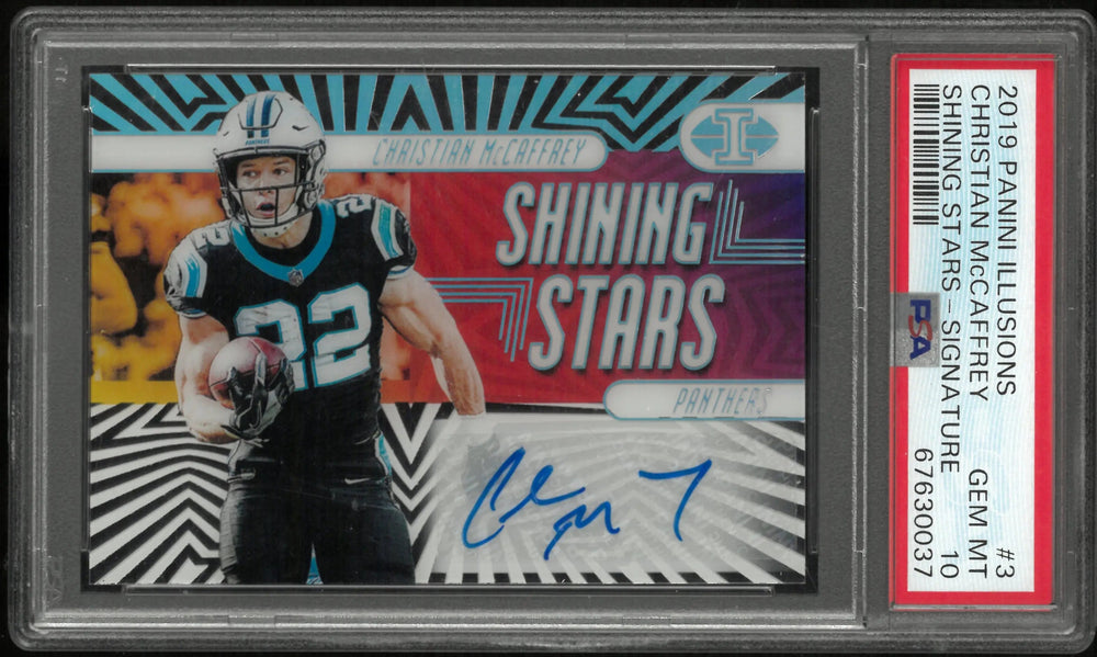 2019 Illusions Shining Stars Christian McCaffrey Signature Auto PSA 10 /20