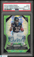 2019 Panini Autograph Rookie David Montgomery Auto Neon Green Pulsar RC PSA 10