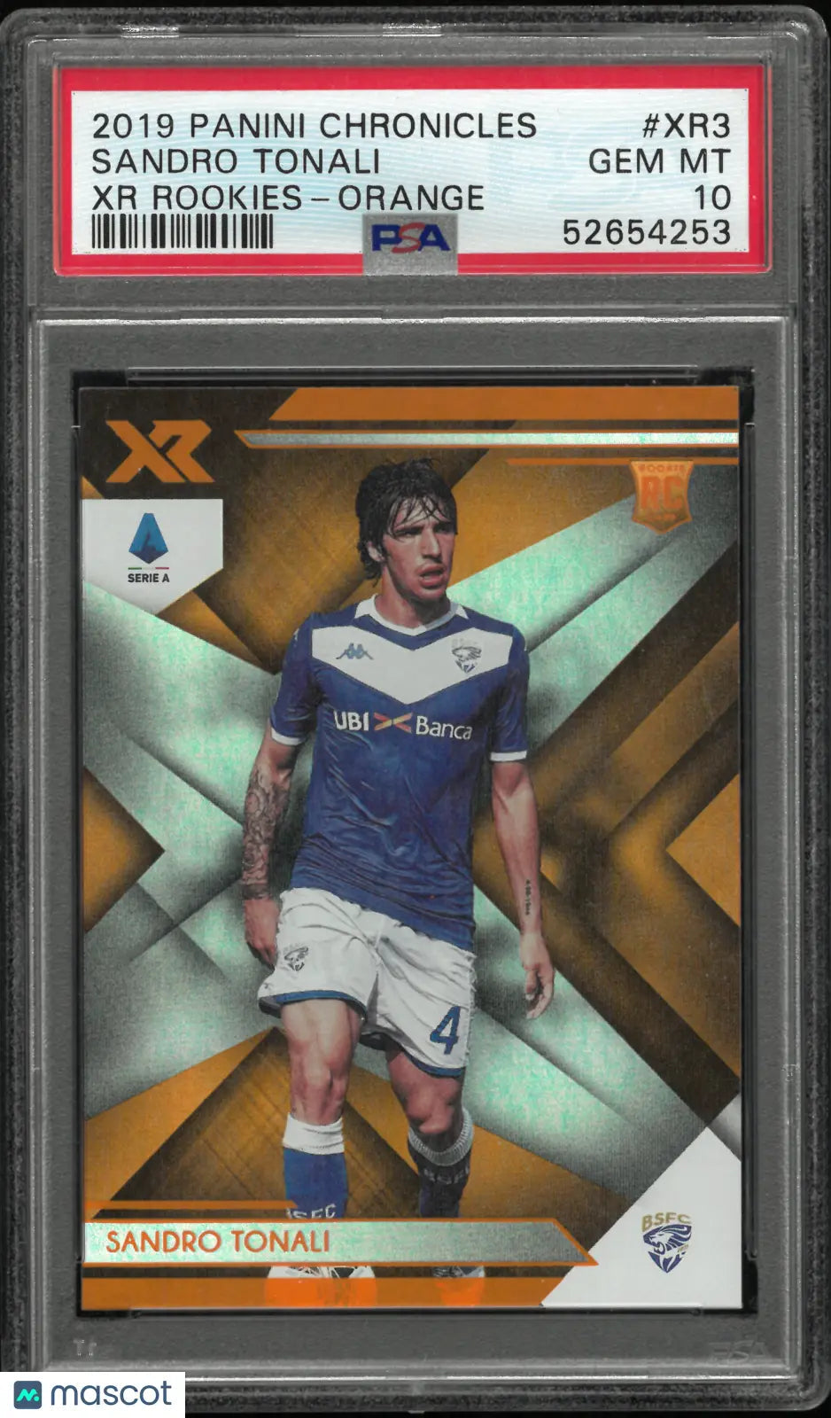 2019 Panini Chronicles XR Rookies Sandro Tonali #XR3 Orange PSA 10