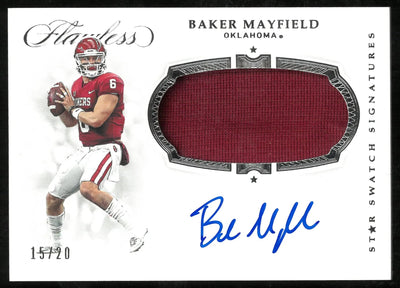 2019 Panini Flawless Collegiate Star Swatch Signatures Patch Auto Baker Mayfield /20