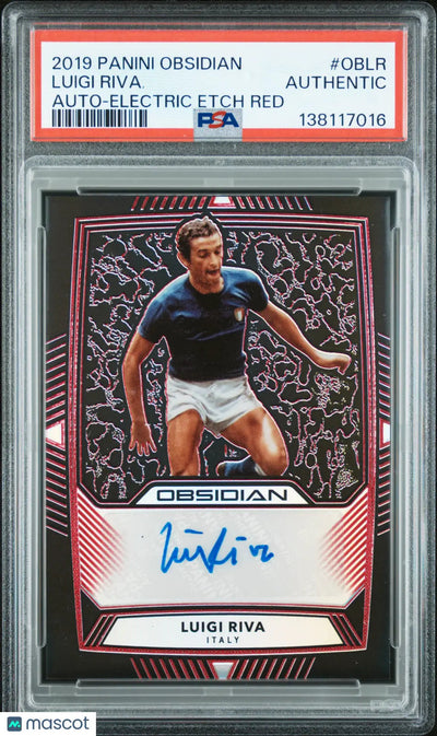 2019 Obsidian Soccer Auto Luigi Riva Electric Etch Red PSA Authentic