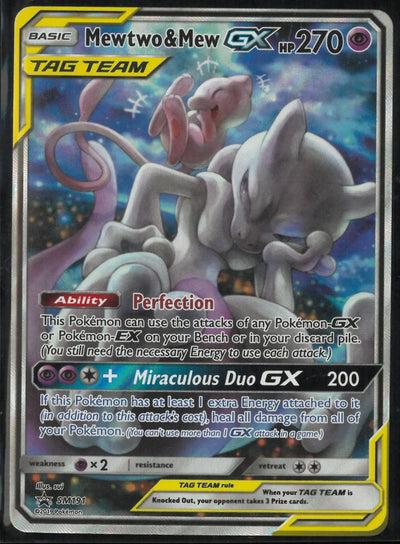 2019 Pokemon Black Star Promo Mewtwo & Mew GX Tag Team SM191
