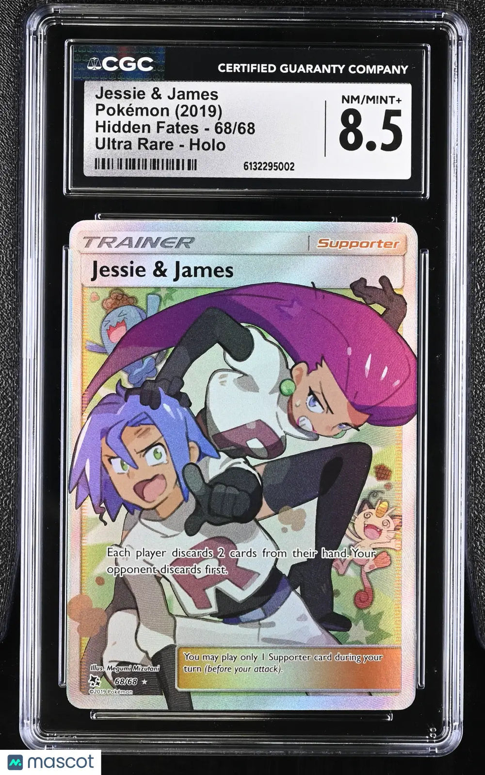 2019 Pokemon Hidden Fates Jessie & James Holo Ultra RareeCGC 8.5 #68/68