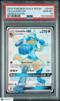 2019 Pokemon Sun & Moon Hidden Fates Lucario GX Fa Hidden Fates PSA 10 #SV64