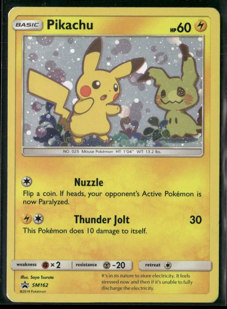 2019 Pokemon Sun & Moon Promo Holofoil Pikachu SM162 MP