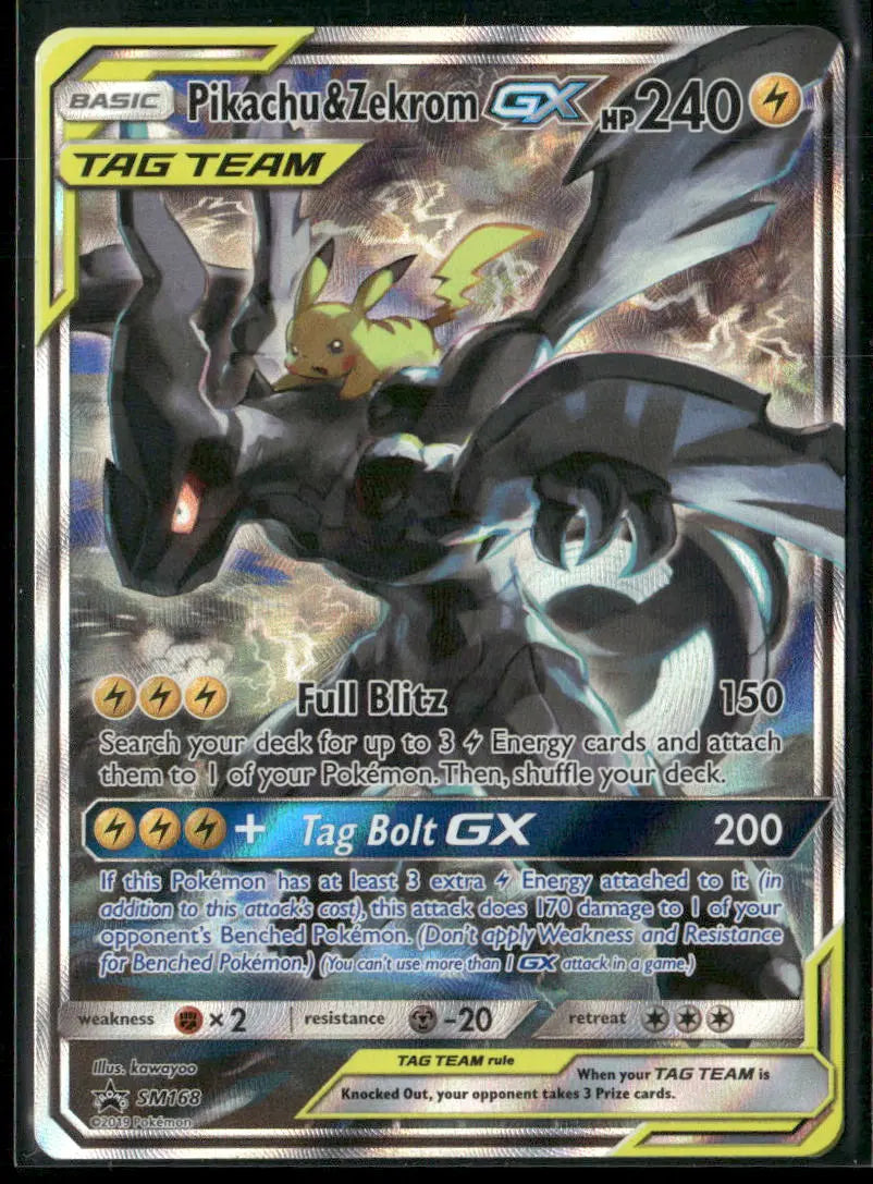 2019 Pokemon Sun & Moon Promo Pikachu & Zekrom GX SM168