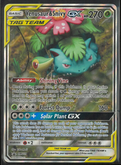 2019 Pokemon Sun & Moon Promo Venusaur & Snivy GX Tag Team Promo 229