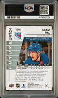 2019 SP Authentic Future Watch Adam Fox Autograph Auto /999 RC Rookie PSA 10