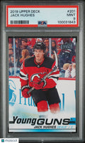 2019 Upper Deck Series 1 Jack Hughes Young Guns RC Rookie #201 PSA 9