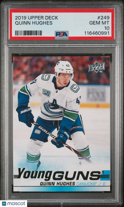 2019 Upper Deck Series 1 Young Guns Rookie Quinn Hughes RC PSA 10