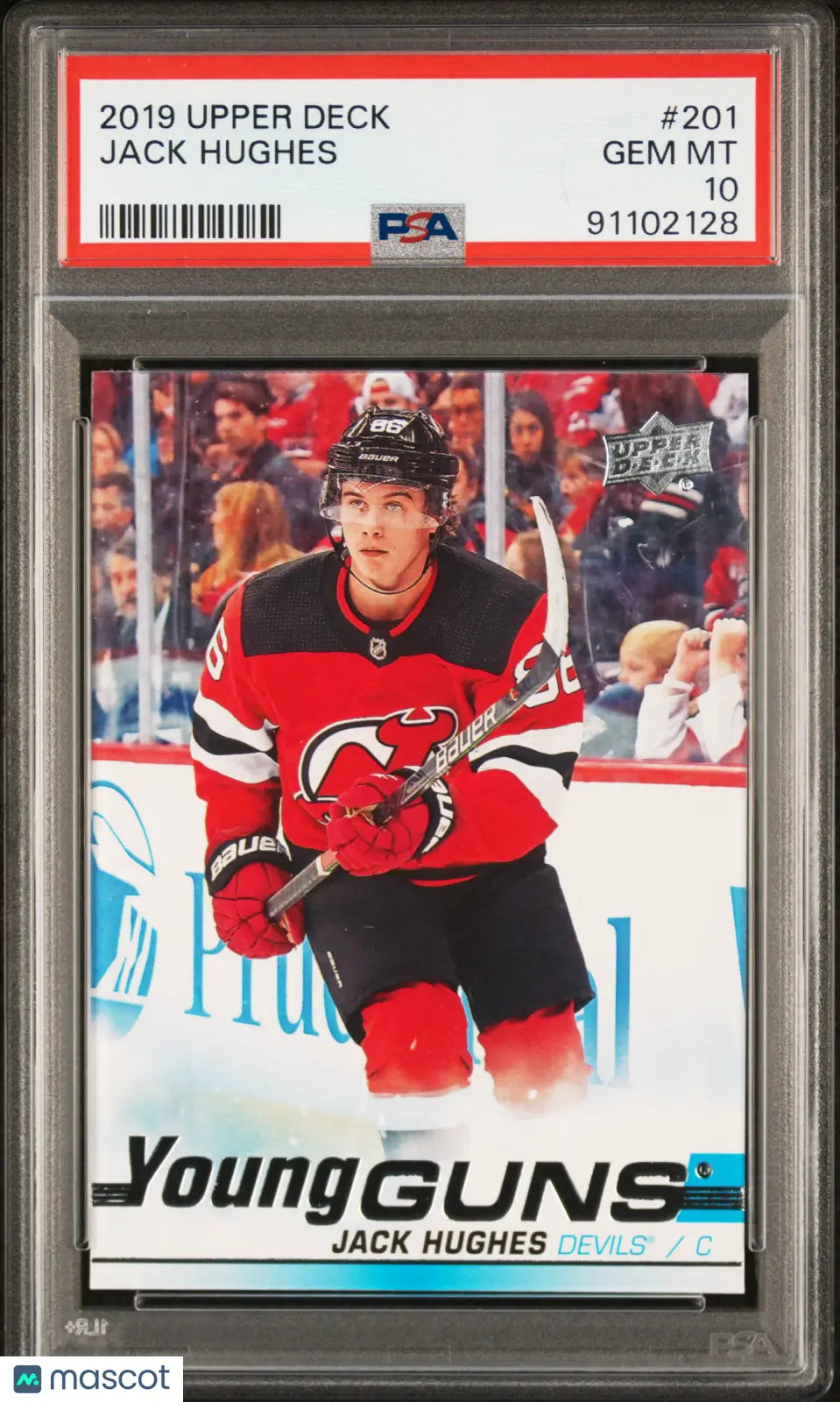 2019 Upper Deck Young Guns Jack Hughes RC Rookie #201 PSA 10