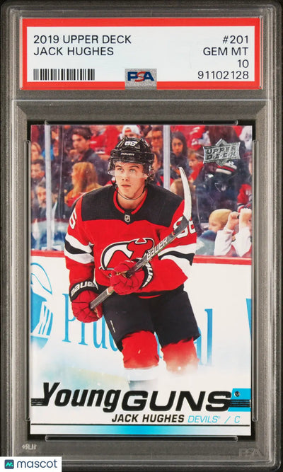 2019 Upper Deck Young Guns Jack Hughes RC Rookie #201 PSA 10