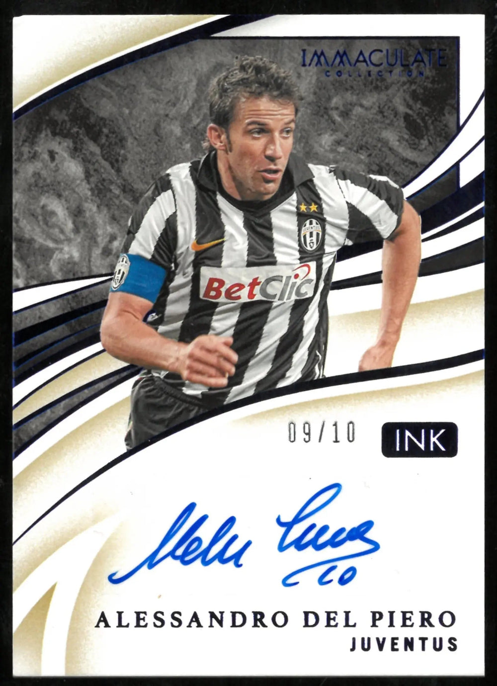 2020-21 Panini Immaculate Collection Blue Ink Auto Alessandro Del Piero /10