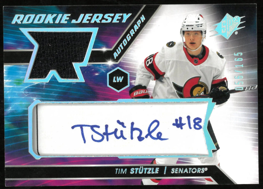2020-21 Upper Deck SPX Tim Stutzle RC Rookie Patch Auto /165
