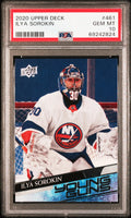 2020-21 Upper Deck Series 2 Ilya Sorokin Young Guns RC Rookie PSA 10
