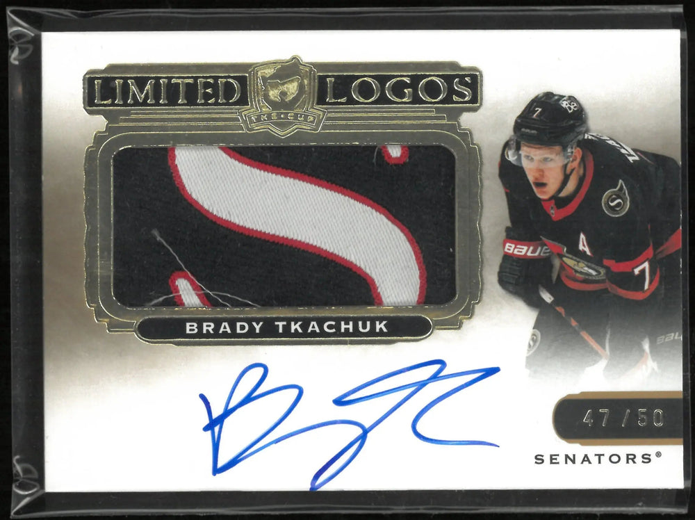 2020-21 Upper Deck The Cup Limited Logos Brady Tkachuk Autographs /50