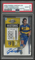 2020 Panini Chronicles Optic Historic Ticket Auto Fabio Cannavaro /199 PSA 10