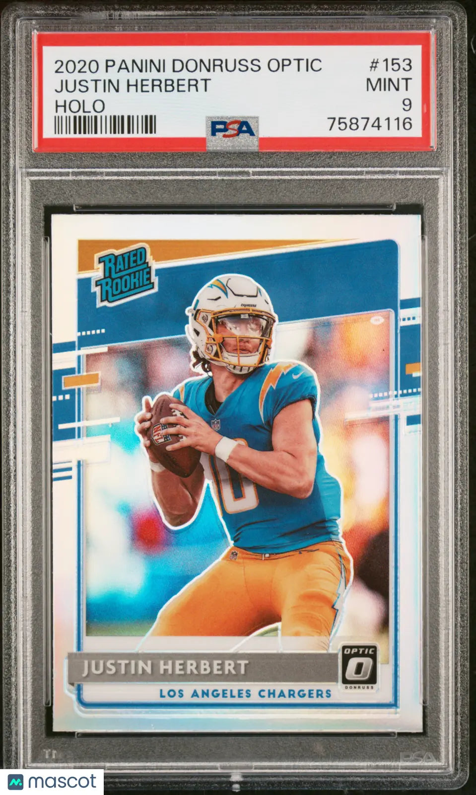 2020 Donruss Optic Justin Herbert Rated Rookie Holo PSA 9