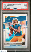 2020 Donruss Optic Justin Herbert Rated Rookie Holo PSA 9