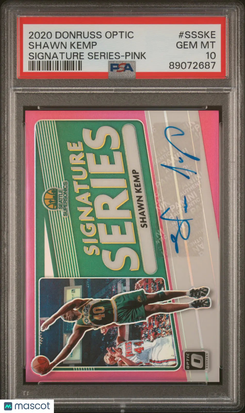2020 Panini Donruss Optic Signature Series Shawn Kemp #SSSKE Pink PSA 10