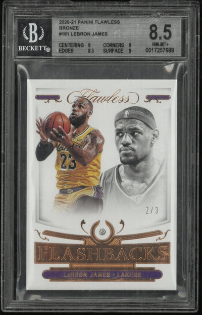 2020 Panini Flawless Bronze Flashbacks Relic LeBron James #161 BGS 8.5 /3