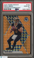 2020 Panini Mosaic Drew Brees #142 Orange Fluorescent /25 PSA 10
