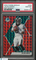 2020 Panini Mosaic Jalen Hurts #222 Red Rookie RC PSA 10