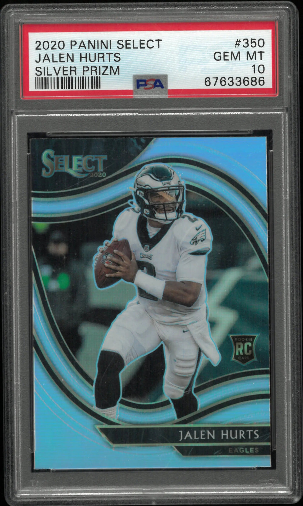 2020 Panini Select Football Jalen Hurts RC Rookie Silver Prizm PSA 10