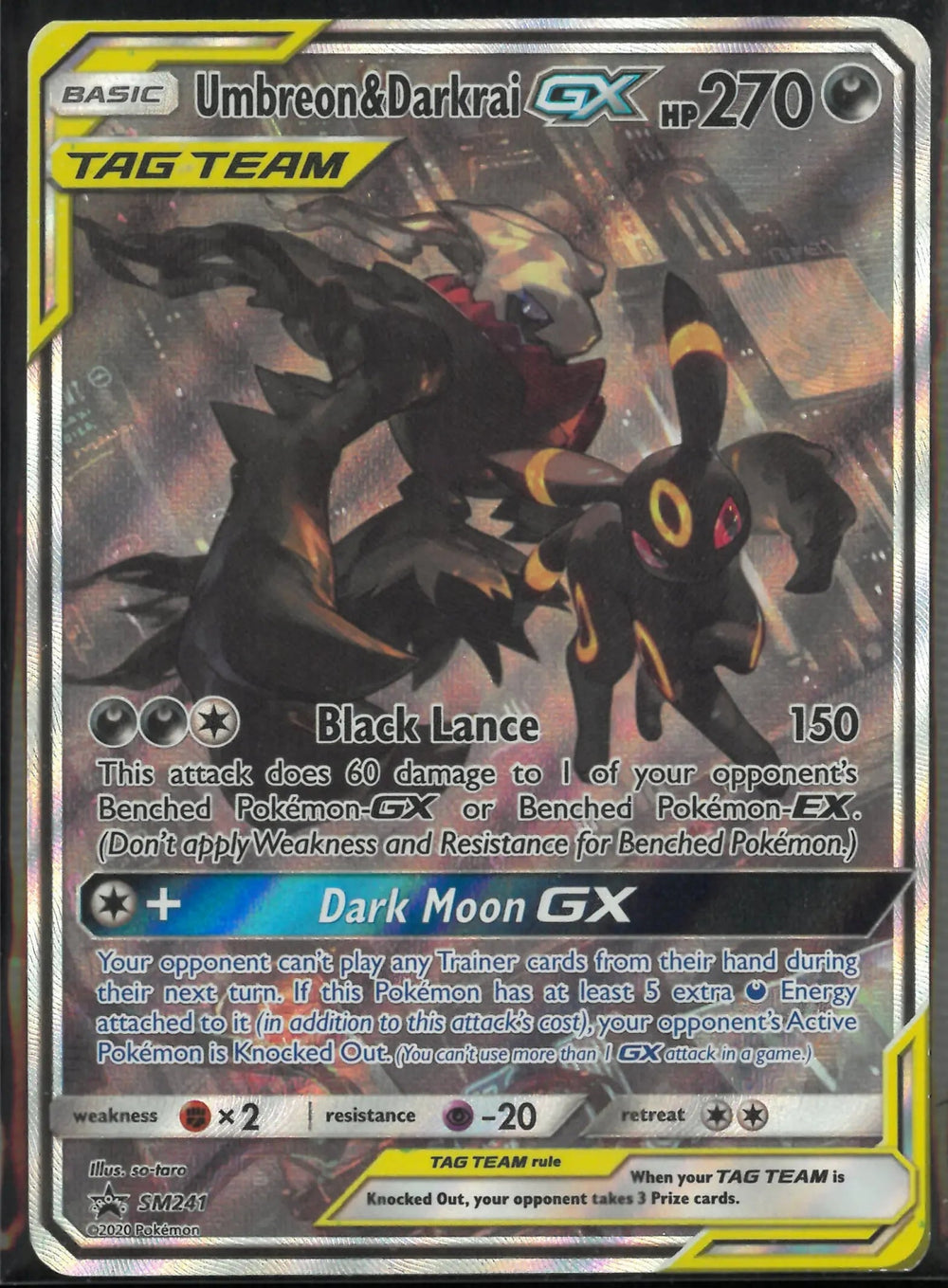 2020 Pokemon Sun & Moon Promo Umbreon & Darkrai GX SM241 MP