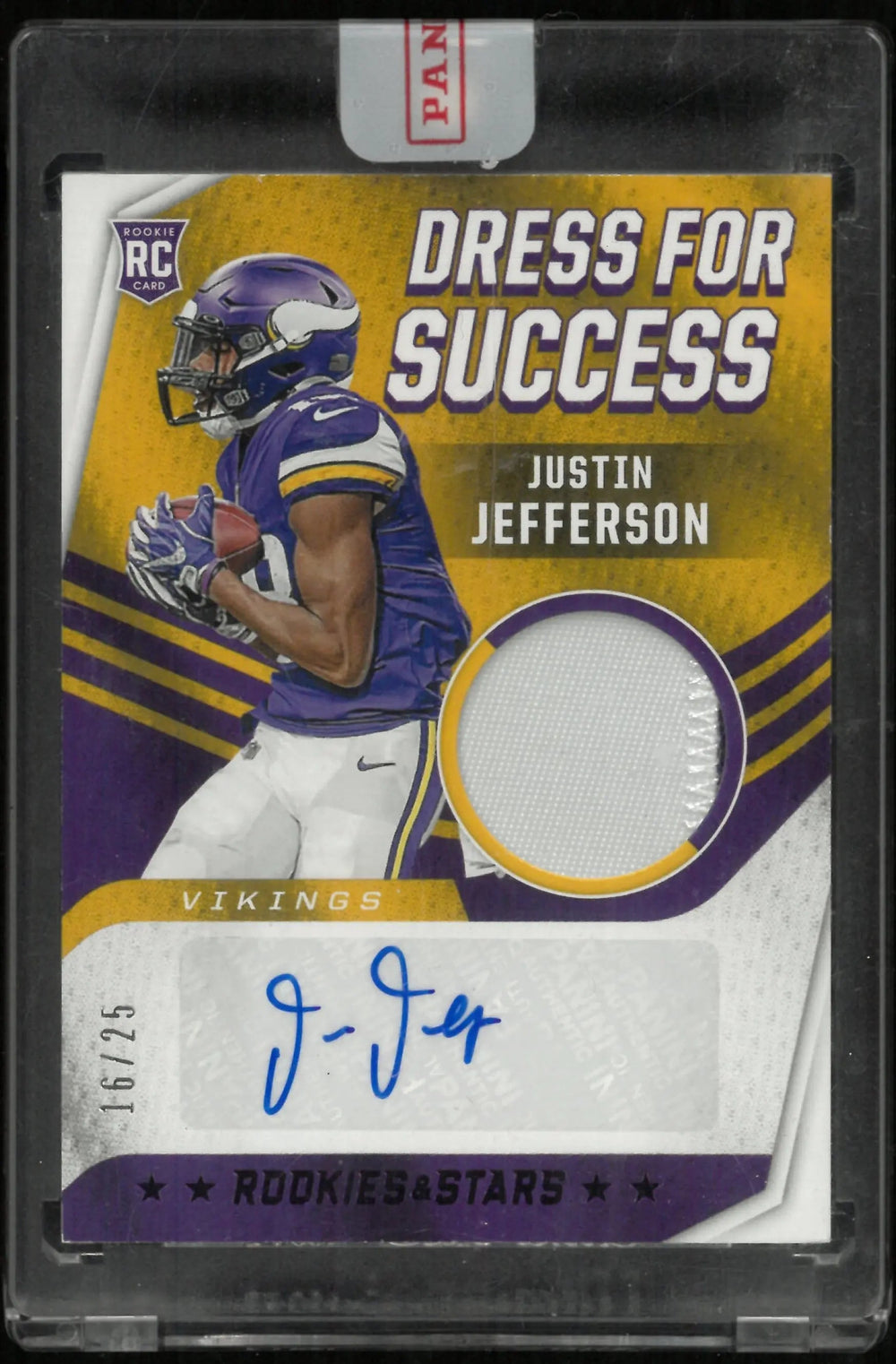 2020 Rookies & Stars Justin Jefferson RC Dress For Success Patch Auto /25