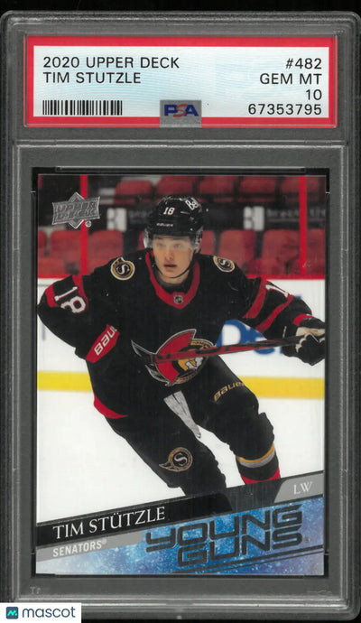 2020 Upper DeckeSeries 2 Tim Stutzle Young Guns RC Rookie PSA 10
