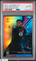 2021-22 Topps Finest UEFA CL Jonathan David Gold Refractor PSA10 /50 RC Rookie