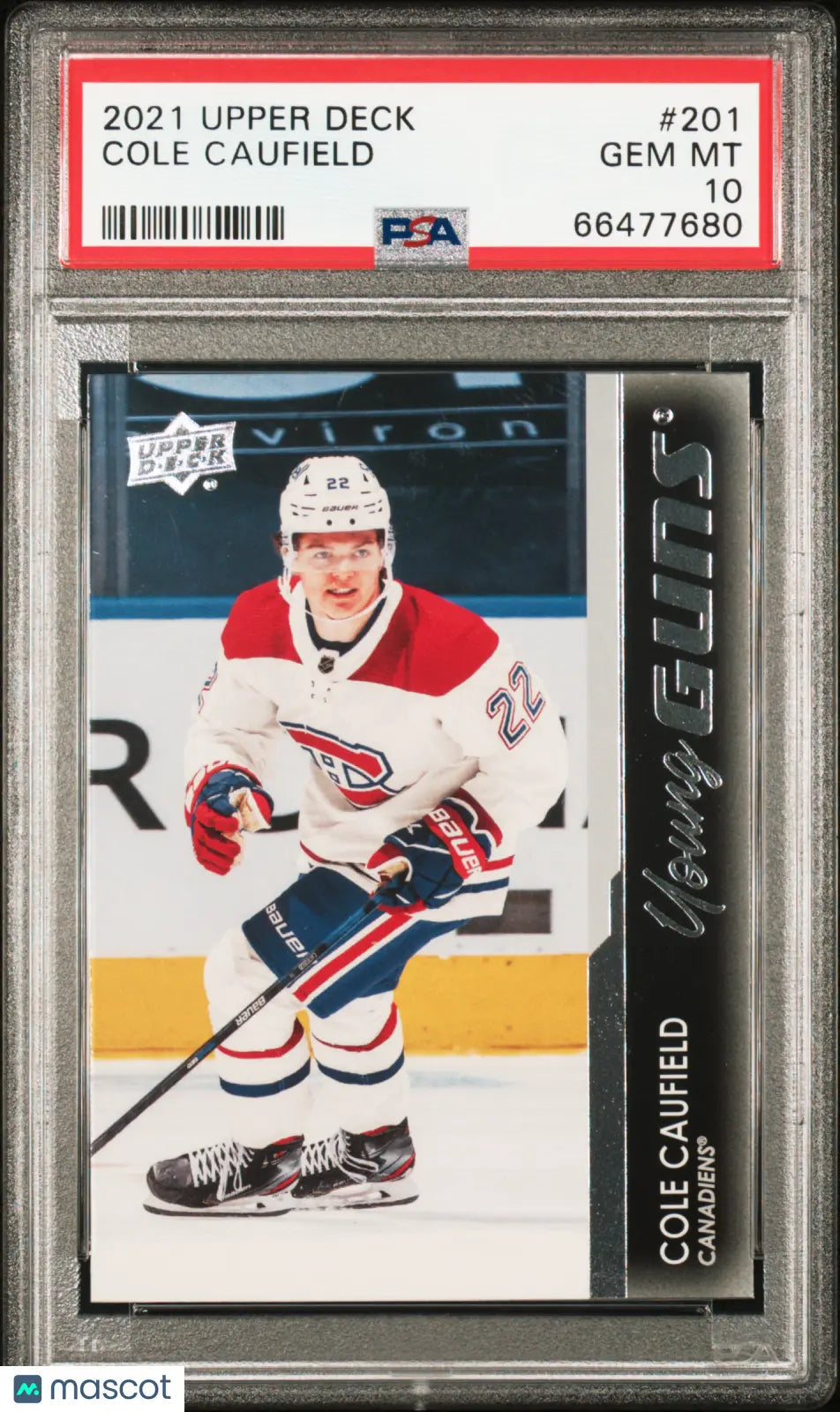 2021-2022 Upper Deck Series 1 Young Guns Cole Caufield #201 RC RookieePSA 10