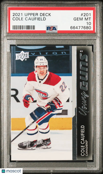 2021-2022 Upper Deck Series 1 Young Guns Cole Caufield #201 RC RookieePSA 10