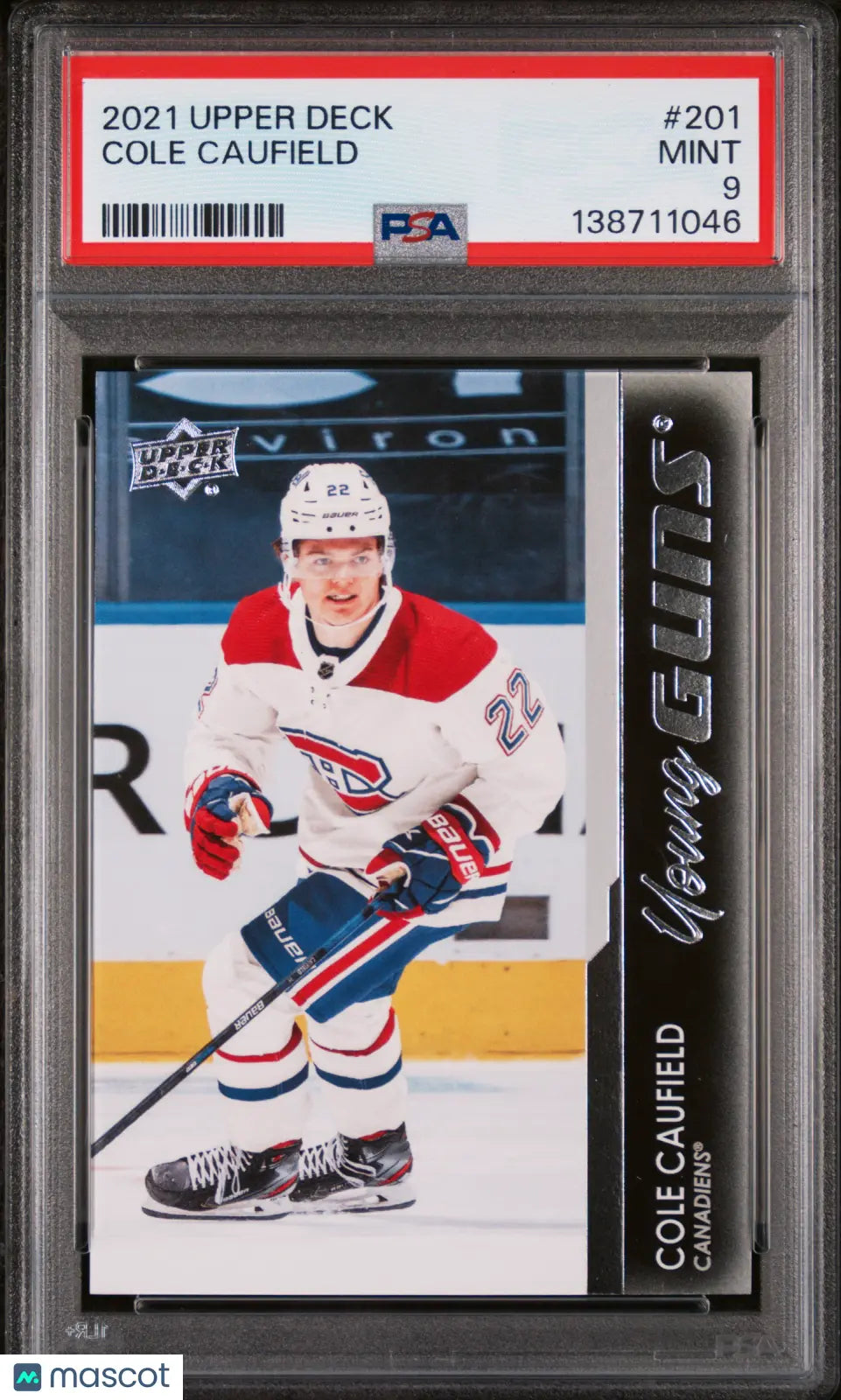 2021-22 Upper Deck Series 1 Cole Caufield Young Guns RC PSA 9