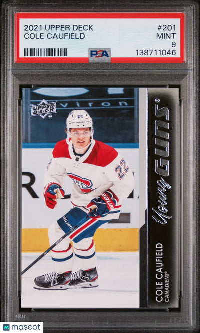 2021-22 Upper Deck Series 1 Cole Caufield Young Guns RC PSA 9