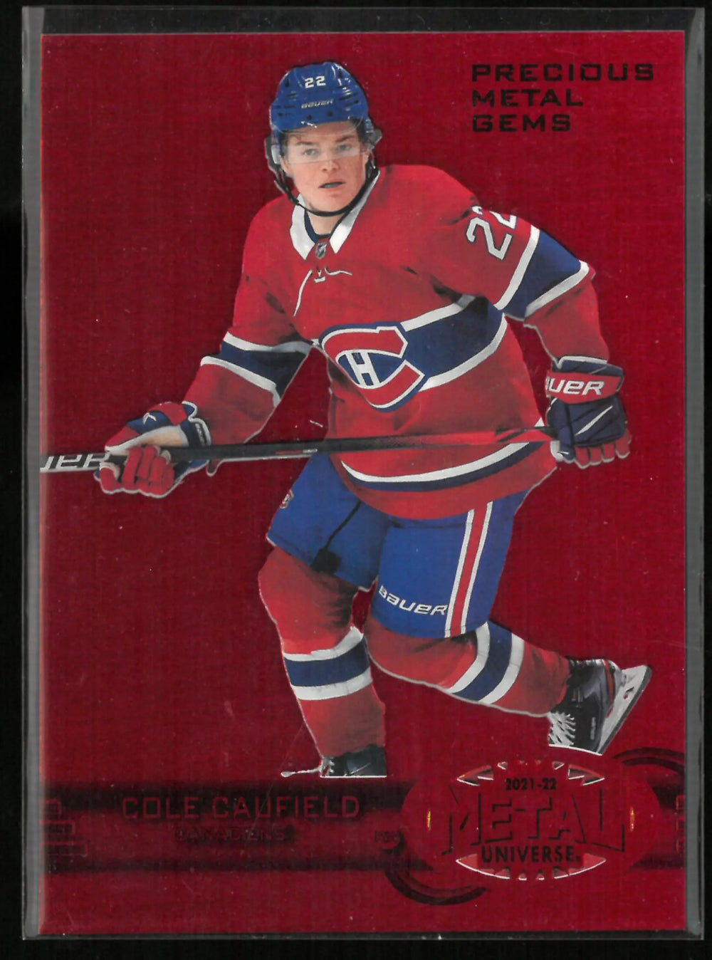 2021-22 Metal Universe Cole Caufield Precious Metal Gems Red /100 Rookie RC
