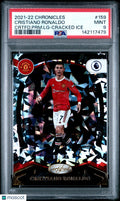 2021-22 Panini Chronicles Cristiano Ronaldo Crafted LG Cracked Ice 1/23 PSA 9