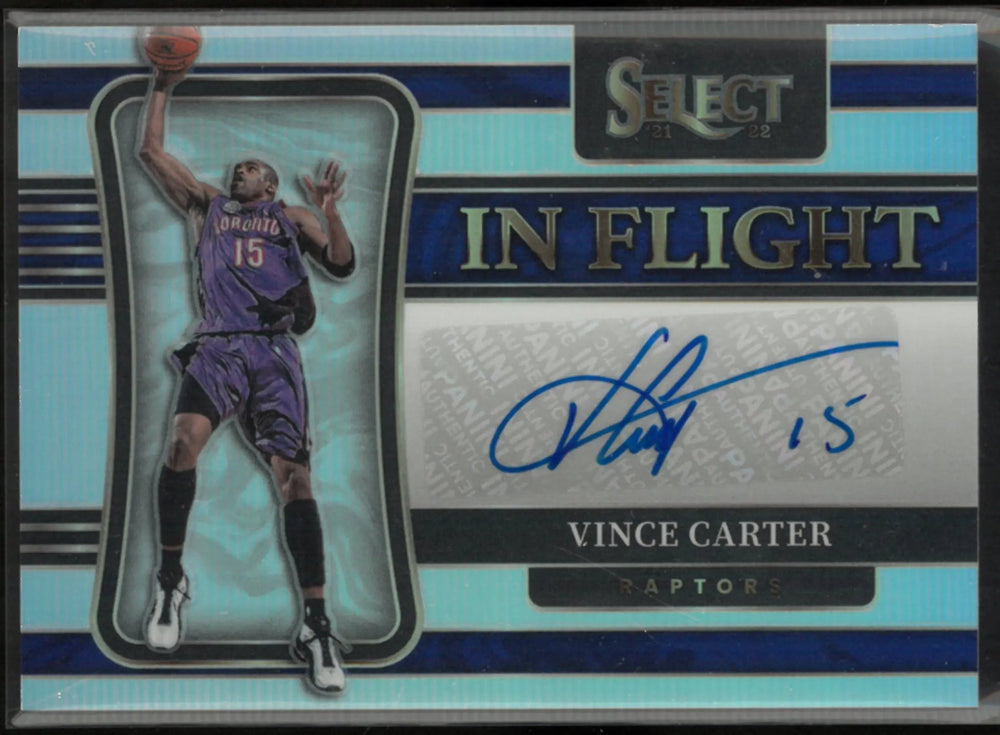 2021-22 Panini Select In Flight Autograph Vince Carter Auto /249