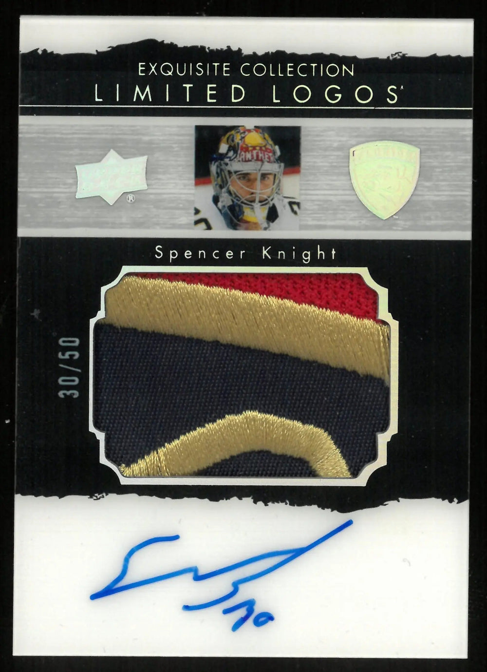 2021-22 UD Exquisite Hockey Spencer Knight RC Limited Logos Patch Auto /50