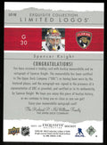 2021-22 UD Exquisite Hockey Spencer Knight RC Limited Logos Patch Auto /50