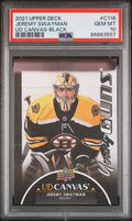 2021-22 Upper Deck Series 1 UD Canvas Young Guns RC Jeremy Swayman Black PSA 10