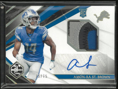 2021 Panini Limited Amon-Ra St.Brown Rookie Patch Autograph Auto RC /75(Creased)