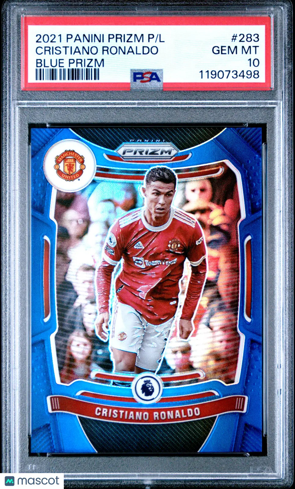 2021 Panini Prizm Premier League Cristiano Ronaldo Blue /340 PSA 10