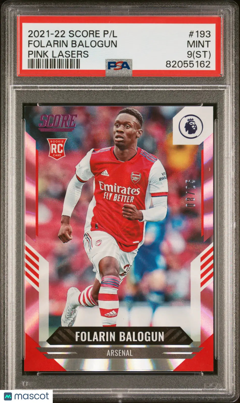 2021 Panini Score Premier League Folarin Balogun #193 Pink Lasers 08/25 ST PSA 9